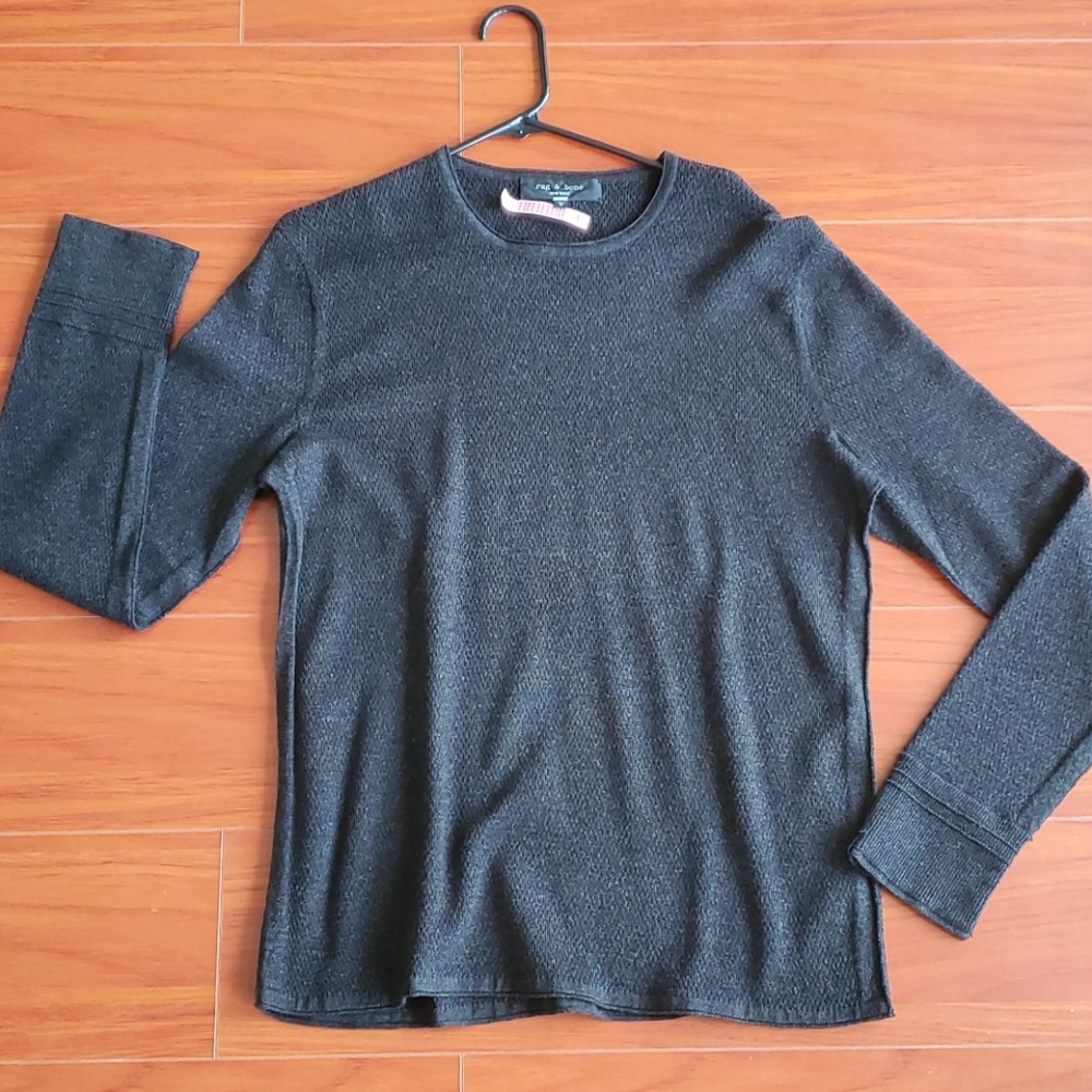 Rag & Bone Charcoal Sweater Wool/Linen/Nylon